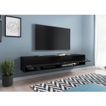 TV komoda AGATHE 180 čierna/matná grafitová 3