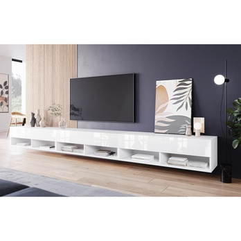 TV komoda AGATHE 300 biela/biela lesklá 2