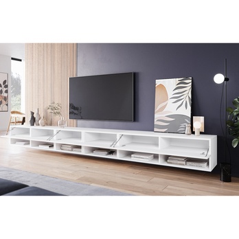 TV komoda AGATHE 300 biela/biela lesklá 3