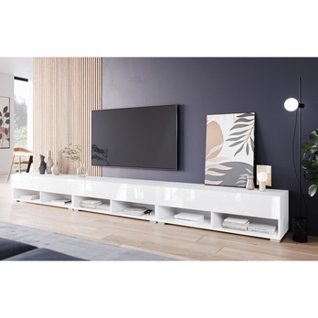 TV komoda AGATHE 300 biela/biela lesklá 1