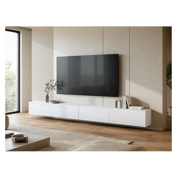 TV komoda AGATHE 300 biela/biela vysoký lesk 5