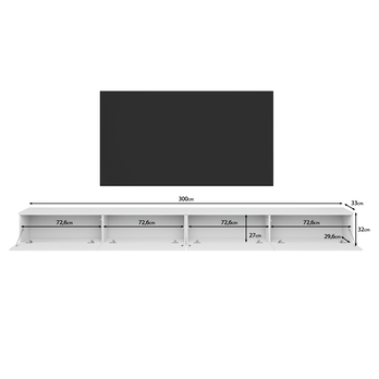 TV komoda AGATHE 300 biela/biela vysoký lesk 8