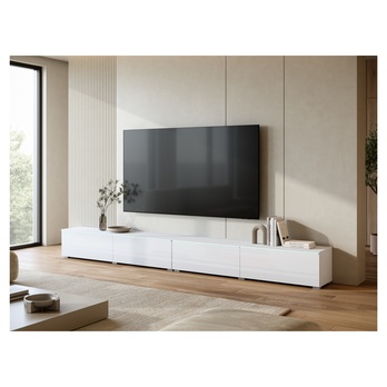 TV komoda AGATHE 300 biela/biela vysoký lesk 1