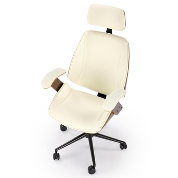 Kancelárska stolička AGNOZAU orech/krémová 1