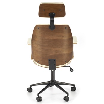 Kancelárska stolička AGNOZAU orech/krémová 5