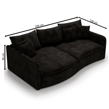 Pohovka ALABAMA čierna 8