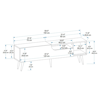 TV komoda ALBA borovica atlantic/antracitová 5