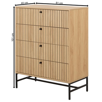 Komoda ALBANY 100 dub/matná čierna 7