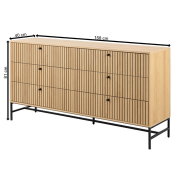 Komoda ALBANY 158 dub/matná čierna 7