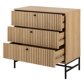 Komoda ALBANY 80 dub/matná čierna 1