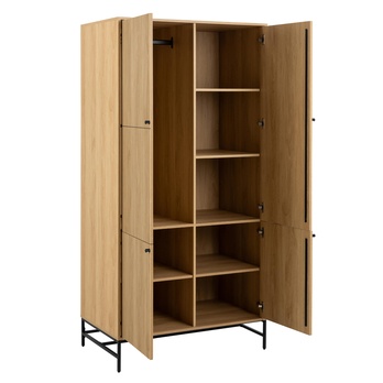 Šatníková skriňa ALBANY 99 dub/matná čierna 1