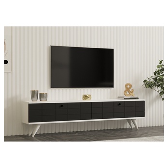 TV stolík ALBERI antracitová/biela 1