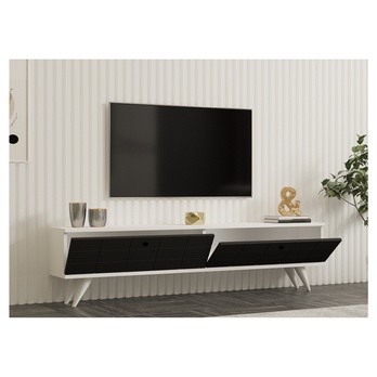 TV stolík ALBERI antracitová/biela 2