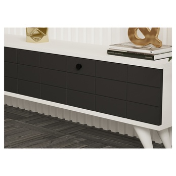 TV stolík ALBERI antracitová/biela 5