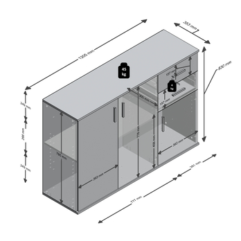 Komoda ALBI 2 matera/dub artisan 4