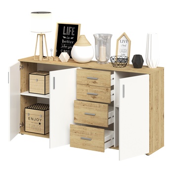 Komoda ALBI 3 dub artisan/biela 1