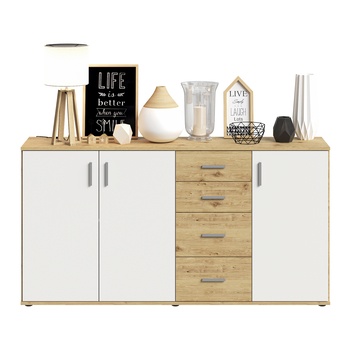 Komoda ALBI 3 dub artisan/biela 2