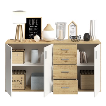 Komoda ALBI 3 dub artisan/biela 3