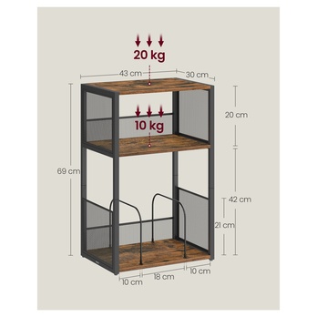 Prístavný stolík ALBUM rustikálna hnedá 4