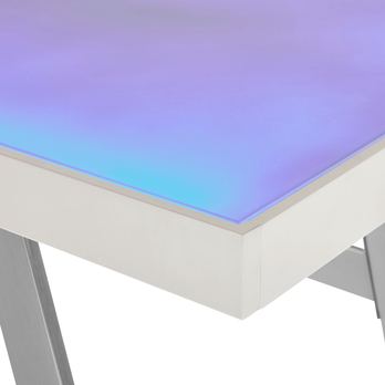 Písací stôl ALBUS 2 biela, LED RGB osvetlenie 5