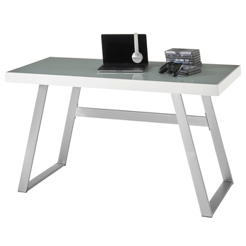 Písací stôl ALBUS 2 biela, LED RGB osvetlenie 10