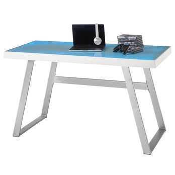 Písací stôl ALBUS 2 biela, LED RGB osvetlenie 11