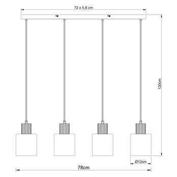 Závesné svietidlo ALEIDIS 4 čierna/prírodná/dymové sklo 5