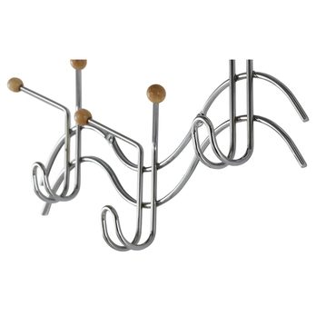 Nástenný vešiak ALEXIS strieborná/prírodná 2