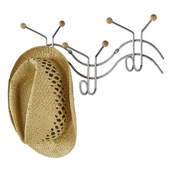 Nástenný vešiak ALEXIS strieborná/prírodná 1