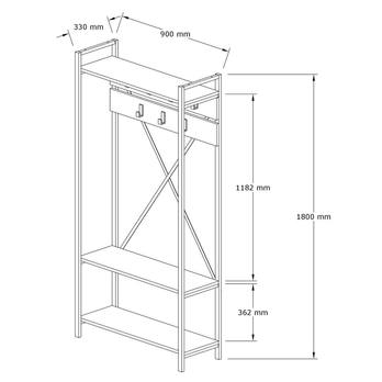 Predsieňová zostava ALFA hnedá/čierna 3