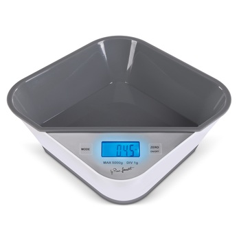 Kuchynská váha s miskou ALFA biela/sivá, max 5 kg 3