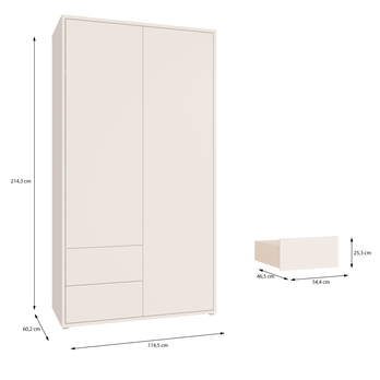 Šatníková skriňa ALICE 1 piesková 6