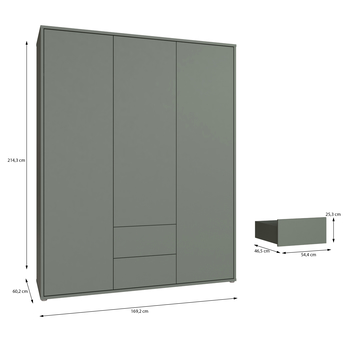 Šatníková skriňa ALICE 2 šalviová 6