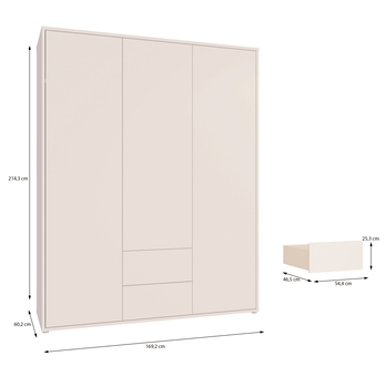 Šatníková skriňa ALICE 2 piesková 6