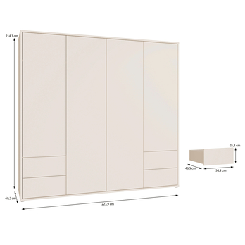 Šatníková skriňa ALICE 3 piesková 6