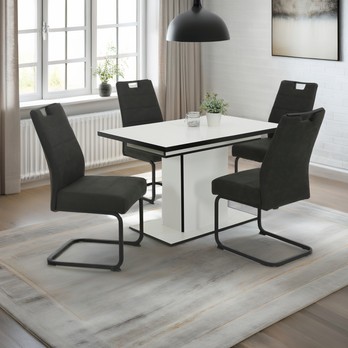 Jedálenský stôl ALICE II biela/čierna 1