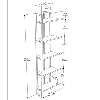 Knižnica ALICE čierna/dub 2