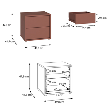 Nočný stolík ALICE terakota 4