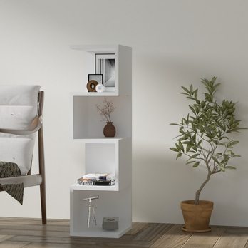 Rohový regál ALIN biela 1