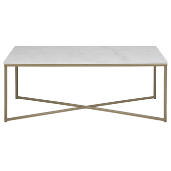 Konferenčný stolík ALISMA biela/mosadz 2