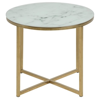 Odkladací stolík ALISMA biela/zlatá 3
