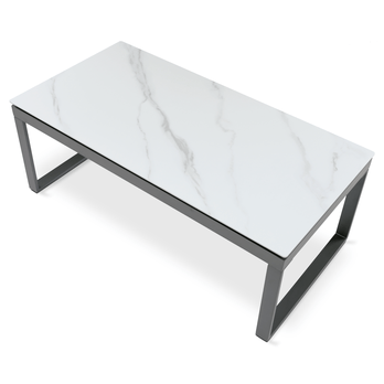 Konferenčný stolík ALMADA biely mramor/sivá 1