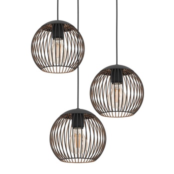 Závesné svietidlo ALMANZORA 3 čierna/medená 2