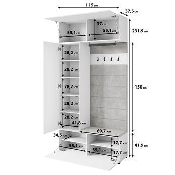 Predsieňová stena ALTANA kašmírová 6