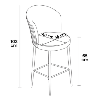 Barová stolička ALTE krémová/zlatá, sada 2 ks 1