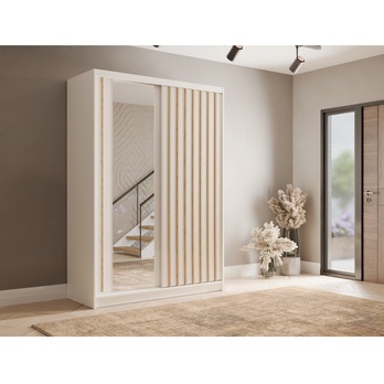 Šatníková skriňa  ALUNA I biela, šírka 150 cm 1