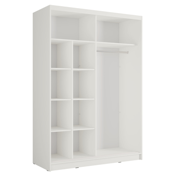 Šatníková skriňa  ALUNA I biela, šírka 150 cm 2