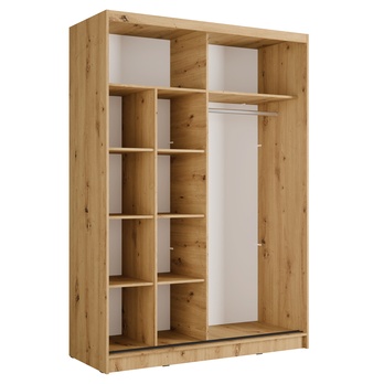 Šatníková skriňa  ALUNA I dub artisan/čierna, šírka 150 cm 2