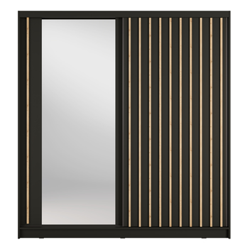 Šatníková skriňa  ALUNA I čierna, šírka 200 cm 3