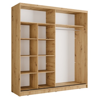 Šatníková skriňa  ALUNA I dub artisan/čierna, šírka 200 cm 2